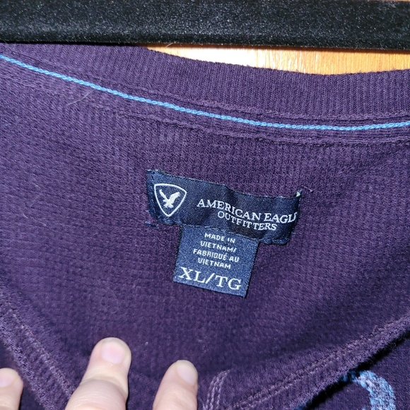 American Eagle Purple Slouchy Shirt - Picture 3 of 7